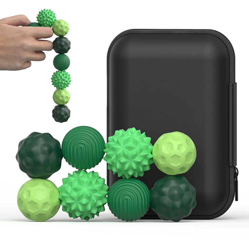 8個のシリコン磁気ボール 磁気ストレスローラーボール 磁気吸引ストレスボール オフィスデスク用感覚フィジェットボール
