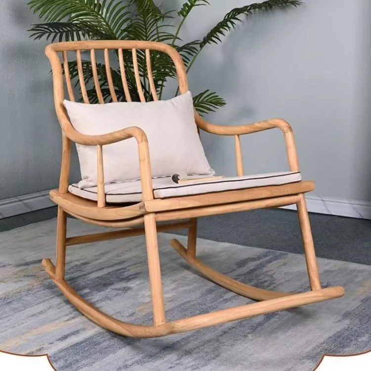 #New Chinese solid wood lazy leisure chair, back chair, living room , old elm recliner, rocking