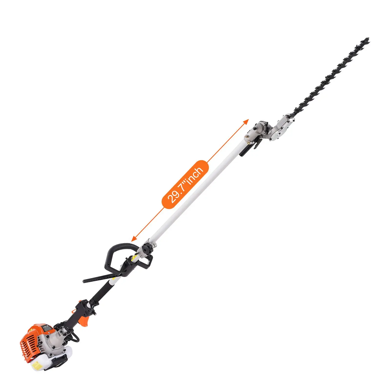 33CC 6-in-1 Multi-Functional Trimming Tools, Gas Hedge Trimmer, Weed Eater, String Trimmer, Brush Cutter, Edger, Pole Saw Chainsaw Pruner with Extension Pole