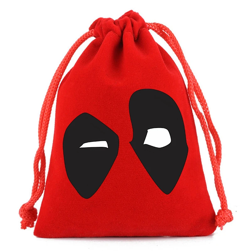 Deadpool and Wolverine Plush Drawstring Bags Cartoon Printed Storage Bags Boys Anime Tote Bag Children Handbag Birthday Gifts