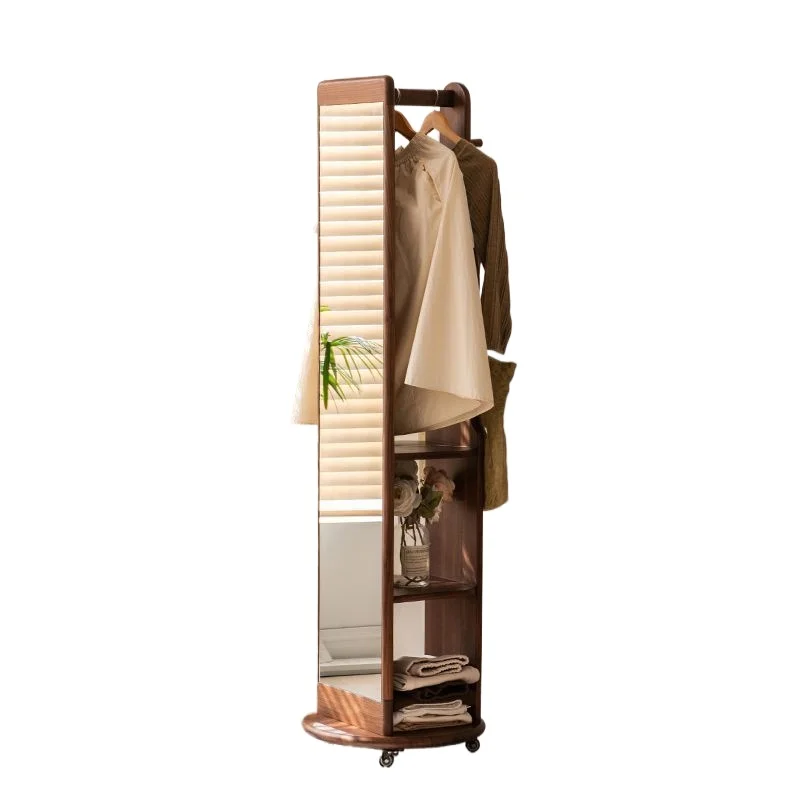 North American black walnut, full-length mirror floor-to-ceiling mirror, household bedroom, full-length mirror, and removable