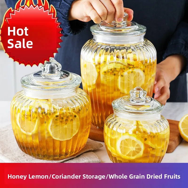 

Large Size Glass Sed Jar Transparent Food Storage Container for Kimchi Preservation Home Use Honey Lemon ains Storage
