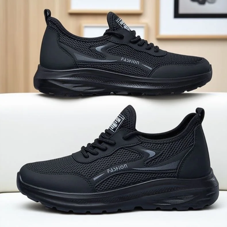 Men's Fashionable Casual Outdoor Sports Running Shoes Comfortable Breathable Leather Upper Durable Rubber Outsole