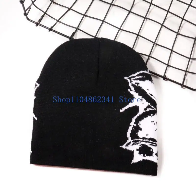5asd calavera punto con Jacquard Eye Flower Detalle para jóvenes y adultos Hiphop Streetwear Gorro Gat