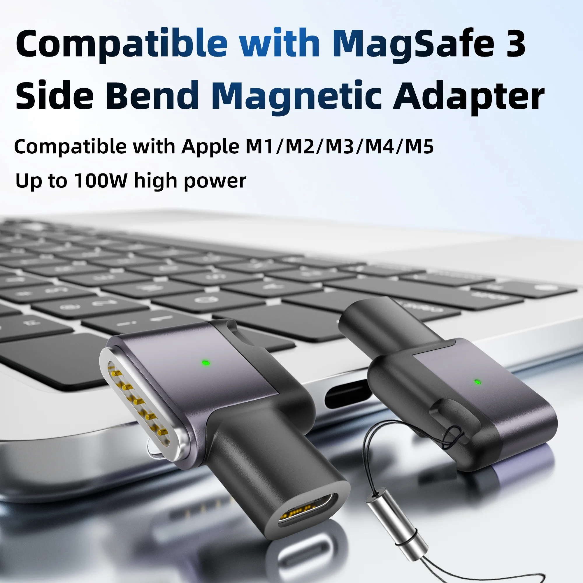 PD 100W Type‑C to MagSafe 3 Magnetic Fast Charging Adapter Compatible with MacBook Air / Pro M1 M2 M3 M4 M5