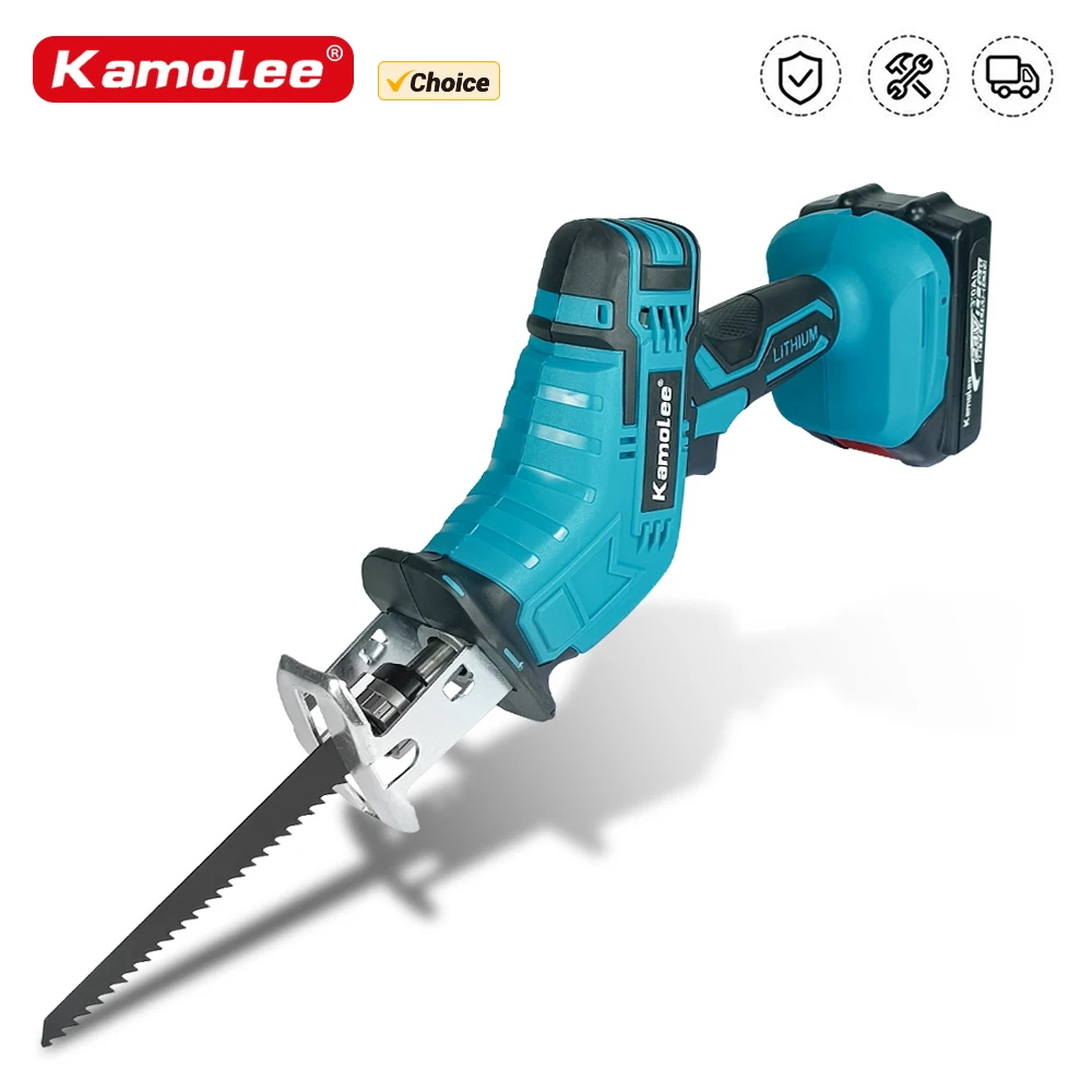 Kamolee 3600W 12000SPM Cordless Electric Reciprocating Saw Variable Speed Metal Wood Cutter Tool For Makita 18V Batter