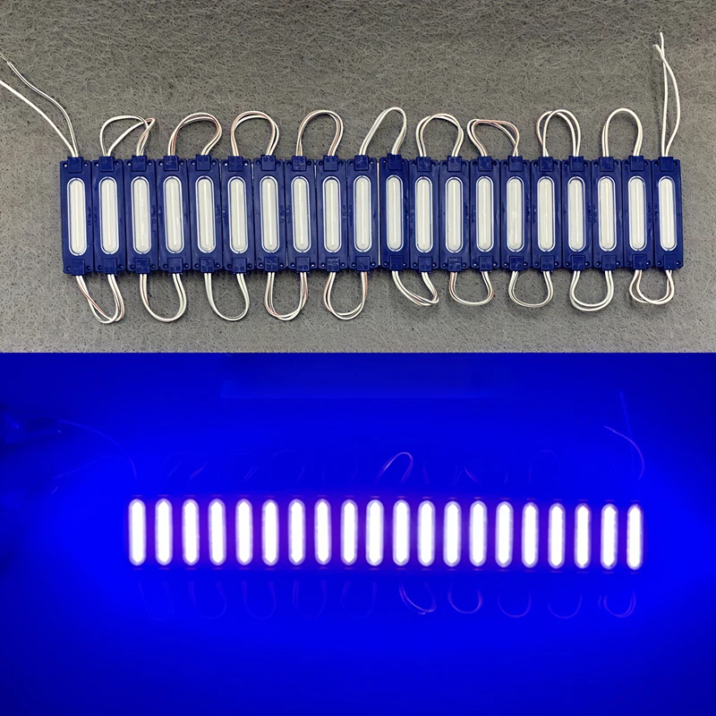 20 unids/lote 12V COB módulo LED impermeable 2W 6leds impermeable Ip65 retroiluminación LED tienda para letrero canal letra