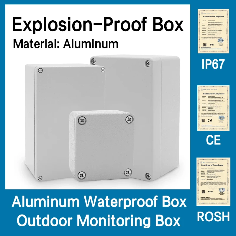 Explosionsgeschützte, wasserdichte Aluminiumgehäusebox, elektronisches IP68, Projekt-Instrumentenkoffer, Projektbox, Anschlussgehäuse für den Außenbereich