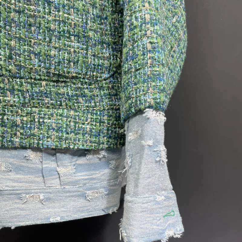 WVGA Primavera Inverno New Man Tide Falso in due pezzi con cerniera Giacca corta alla moda Nicchia Chic Casual Cappotto a maniche lunghe oversize Ins W12820
