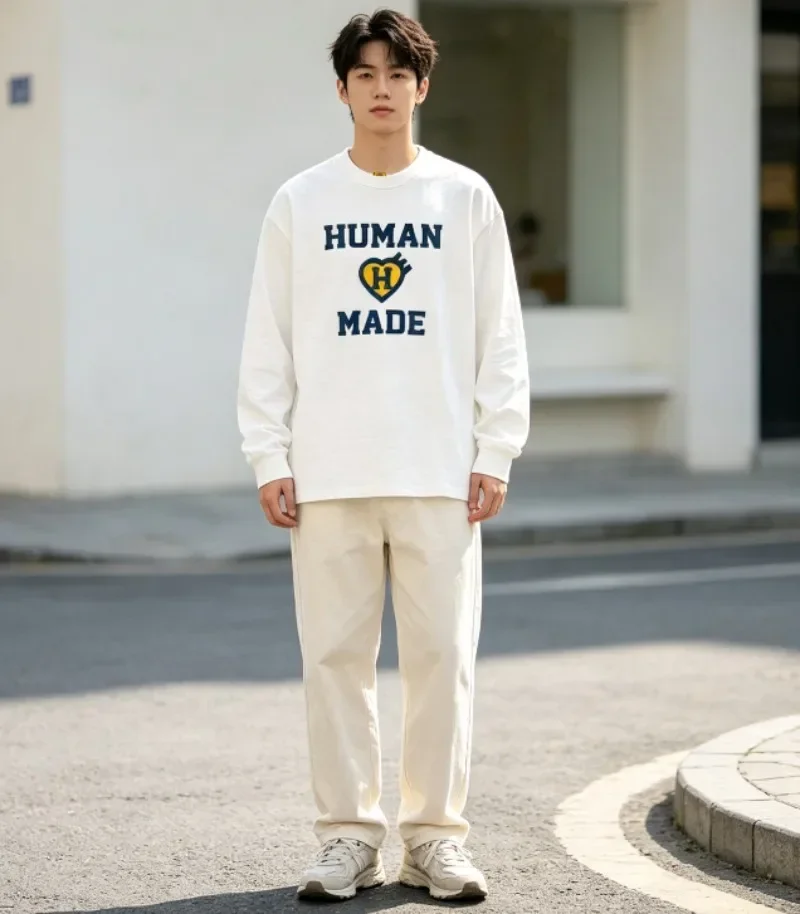 2026 Human Made Heart Graphic L/S Tee Relaxed Fit Couple 100% Cotton Streetwear