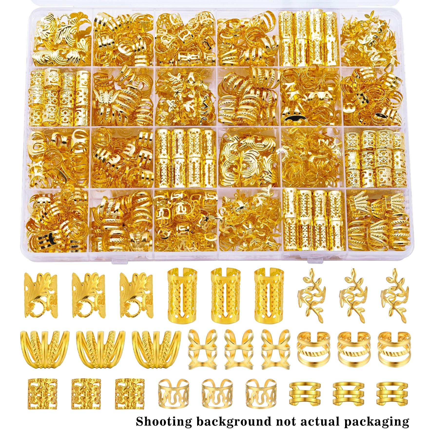 

220Pcs Hair Beads Hair Cuffs Braiding Hair Rings Alloy Hair Charms For Loc Braids Hair Adjustable Metal Braid Hair Accessories