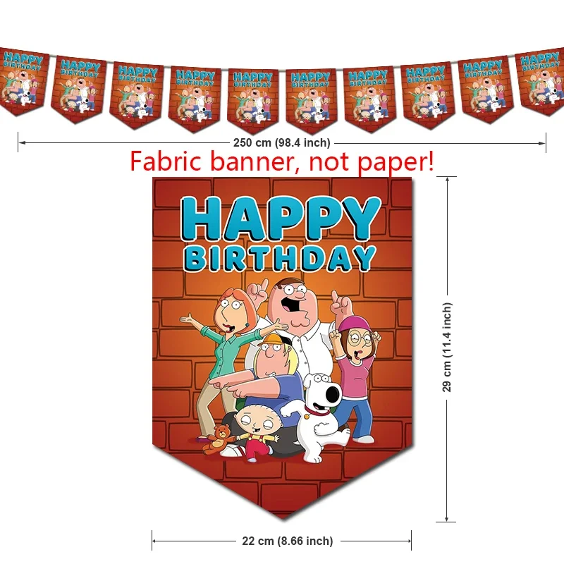 Families Guys Birthday Party Decorations Game Theme Supplys Banner Cups Plates Peter Griffin