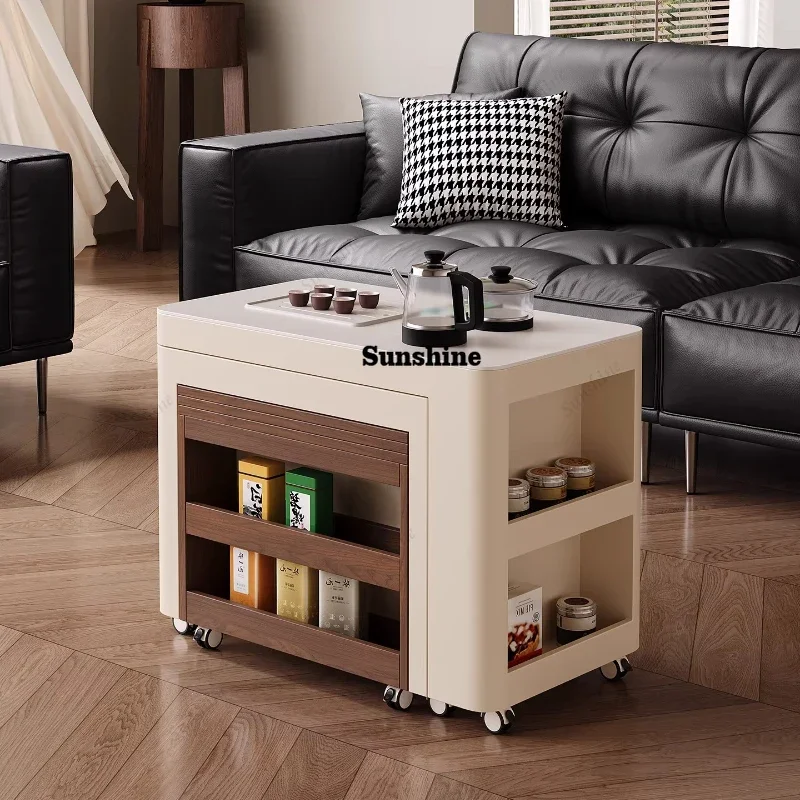 

TDSmall apartment living room for home use, multi-functional retractable folding coffee table to make tea