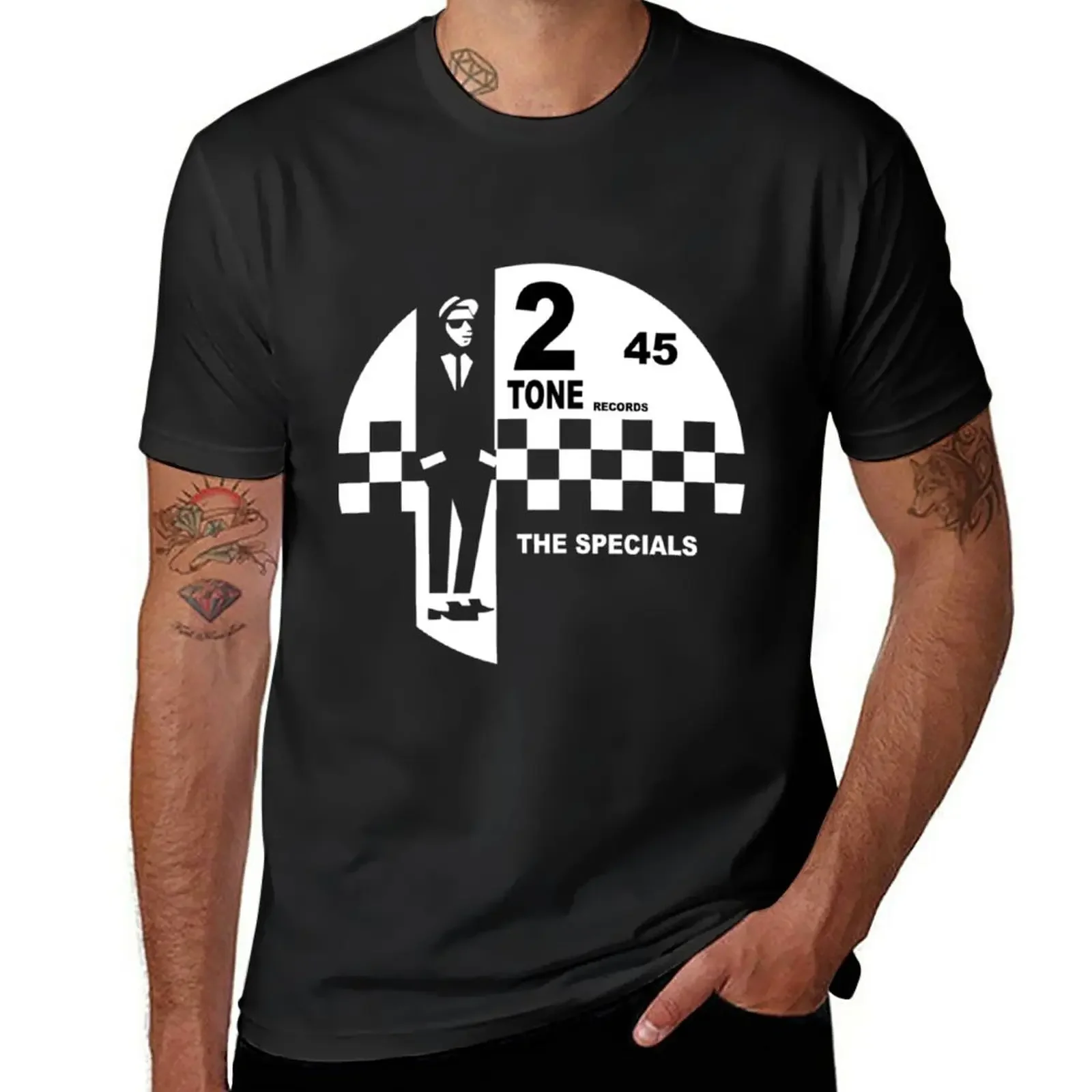 New 2 Tone Record T-Shirt-The Specials Ska Label Logo Shirt, Sticker Mask T-Shirt Funny T Shirts For Men