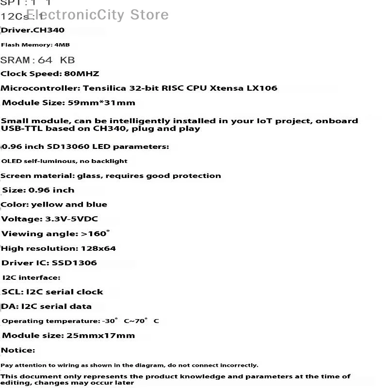 

Плата ESP8266 с OLED-дисплеем 0,96 дюйма, модулем Wi-Fi CH340 и ESP12E, в комплекте с чехлом