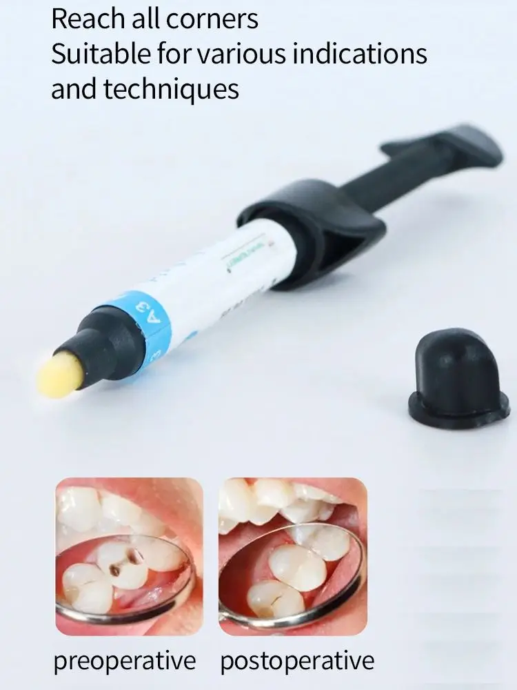 5PCS Dental Nano Hybrid Composite Resin A1 A2 A3 A3.5 B1 4g Light-Curable Light Curing Composite Oral Resin Tools