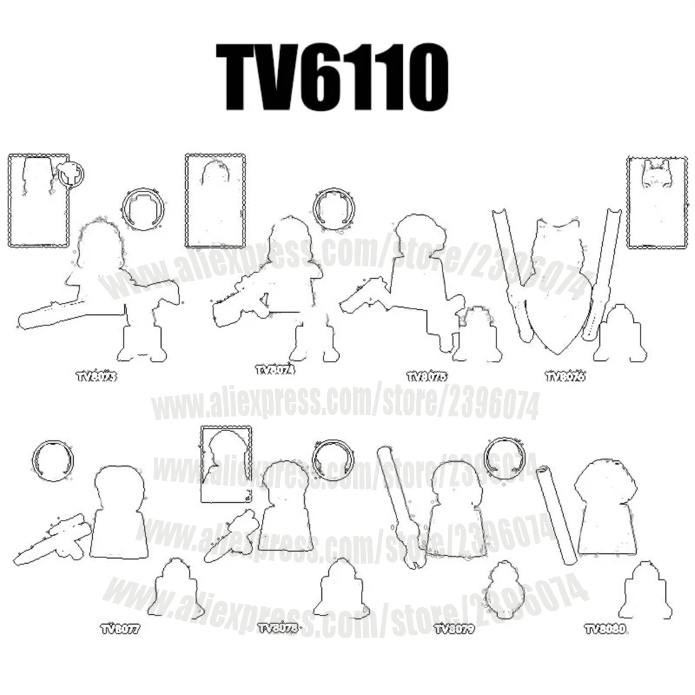 

Action Figures Movie Building Blocks Bricks TV6110 TV8073 TV8074 TV8075 TV8076 TV8077 TV8078 TV8079 TV8080 Gift Toys
