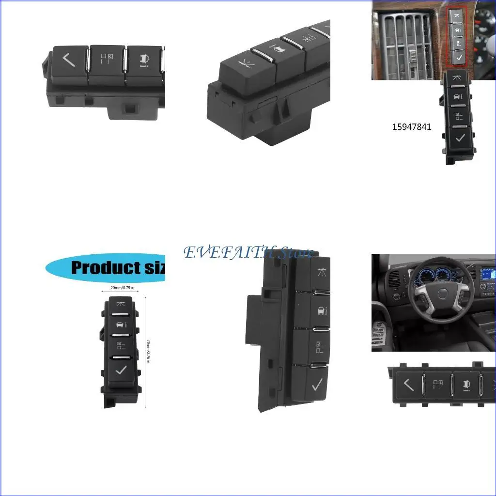 

124B 15947841 15167184 Mounted DIC Driver Information Center Display Switch Interior Light Switch Automotive Accessories