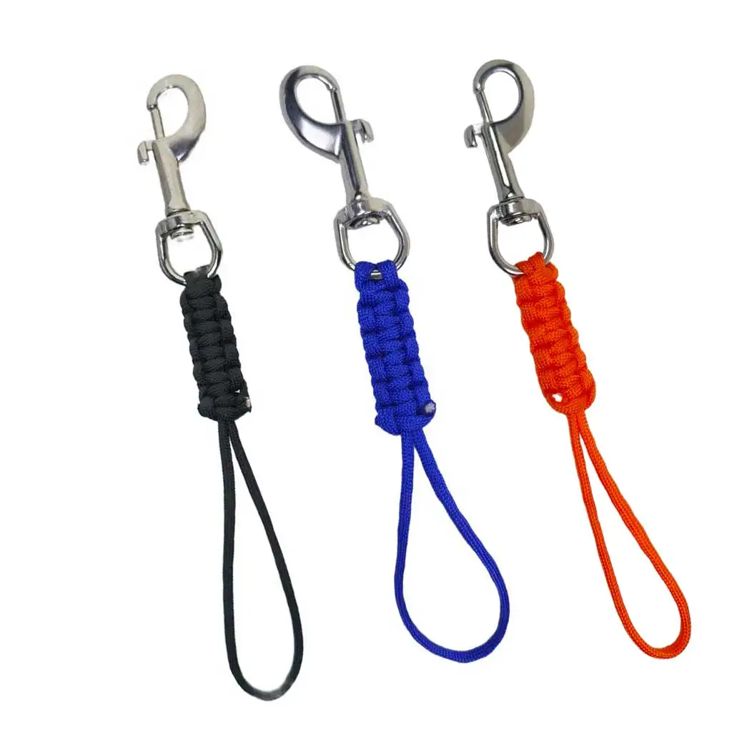 316SS Diving Swival Bolt Snap Hook Scuba Diving Lanyard BCD Anti-lost Safety Rope for Flashlight Camera DSMB Light Knife