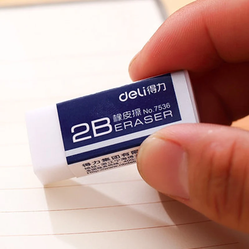 10pcs Deli 7536 Drawing Eraser Student Art Fine Writing Eraser Learning Supplies Examination 4B Eraser