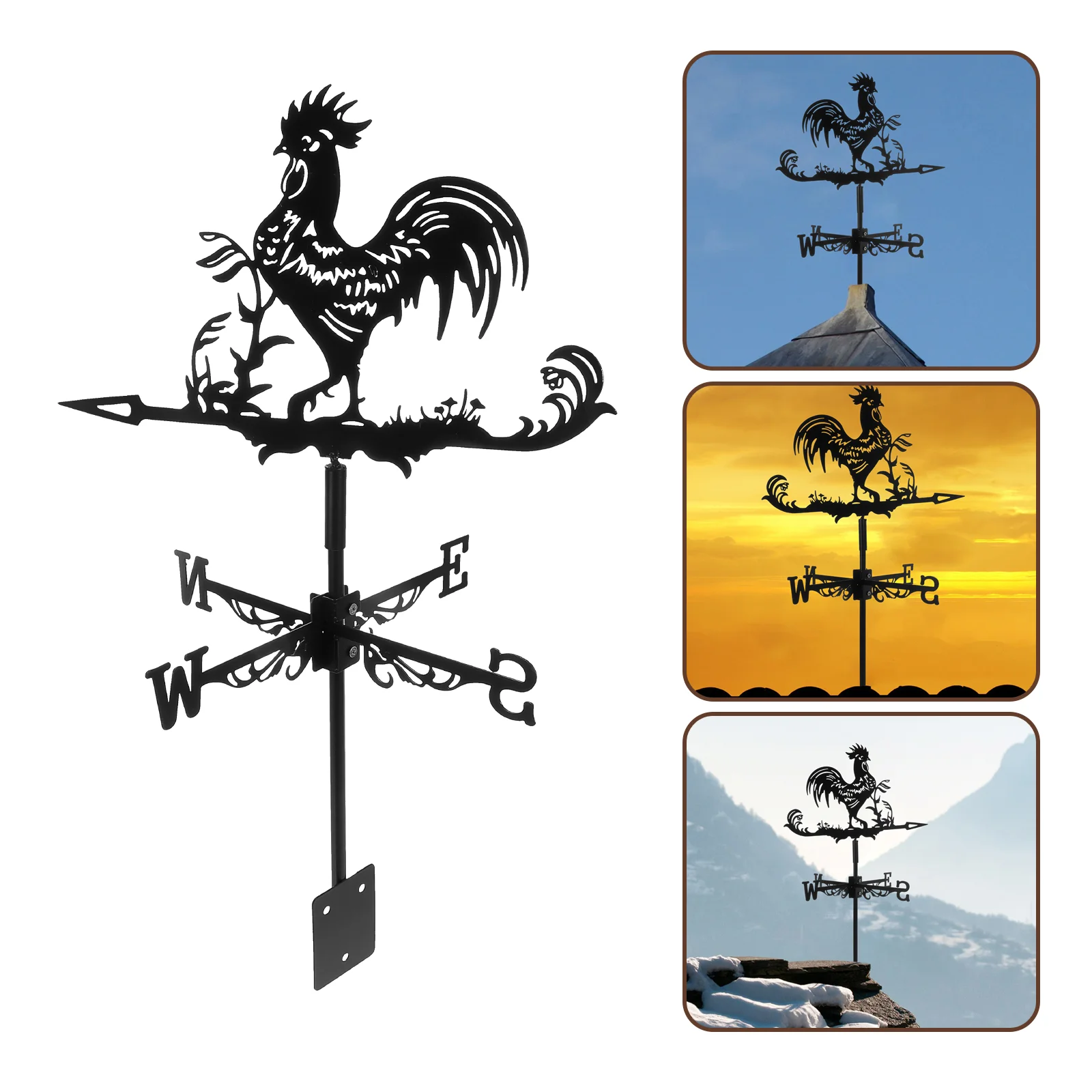 

Metal Farm Yard Wrought Iron Big Rooster Roof Decoration Weather Vane Indicator Sign Baby Kestrel Wind Outdoor Weathervane