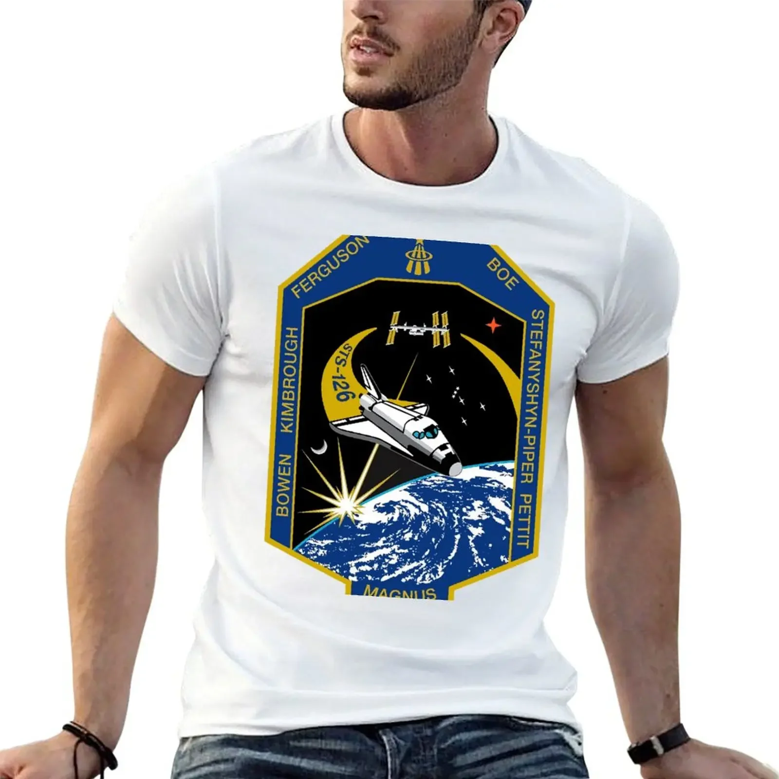 

STS-126 Mission Logo T-Shirt graphic tee shirt vintage anime shirt vintage t shirts graphic t shirts mens workout shirts