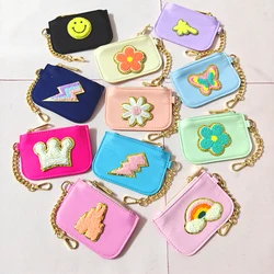 Mini Nylon Coin Purse Wallet Card Holder Bag Waterproof DIY Key Chain Bag Small Wallet Mini Keychain Wallet For Women Girl