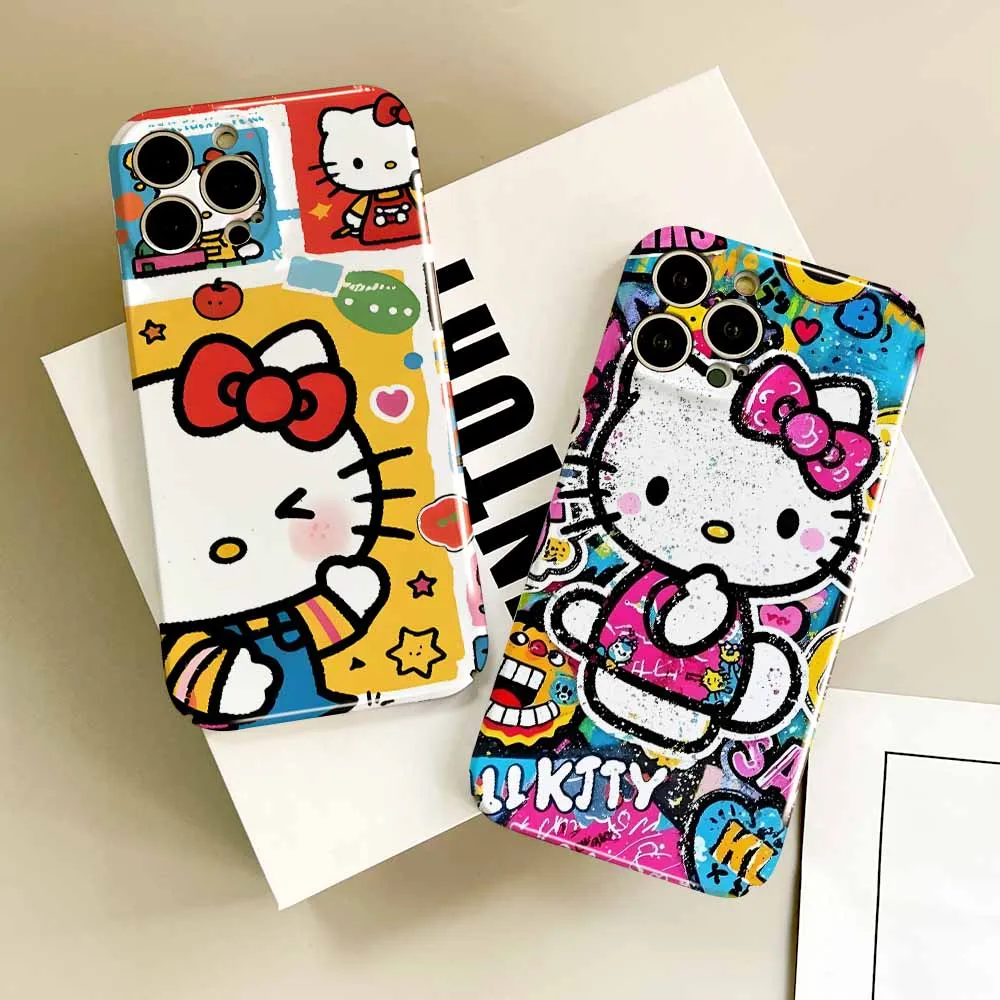 Hermosa pantalla completa Hello Kitty para Samsung A73 A71 A56 A55 A54 53 52S 51 36 35 34 33 32 31 25 24 23 22 A17 funda de teléfono