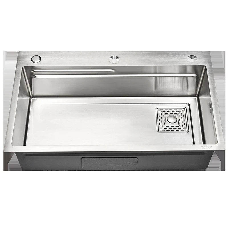 

304 Sink Single Waterfall Kitchen Stainless Steel Hand Thickened Vegetable Basin Dishsink Household