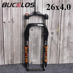 BUCKLOS 26X4.0 Fat Bike Suspension Fork Disc Brake Snow Fork Oil Spring Mountain Bike Forks 9mm Quick Release Bicycle Parts