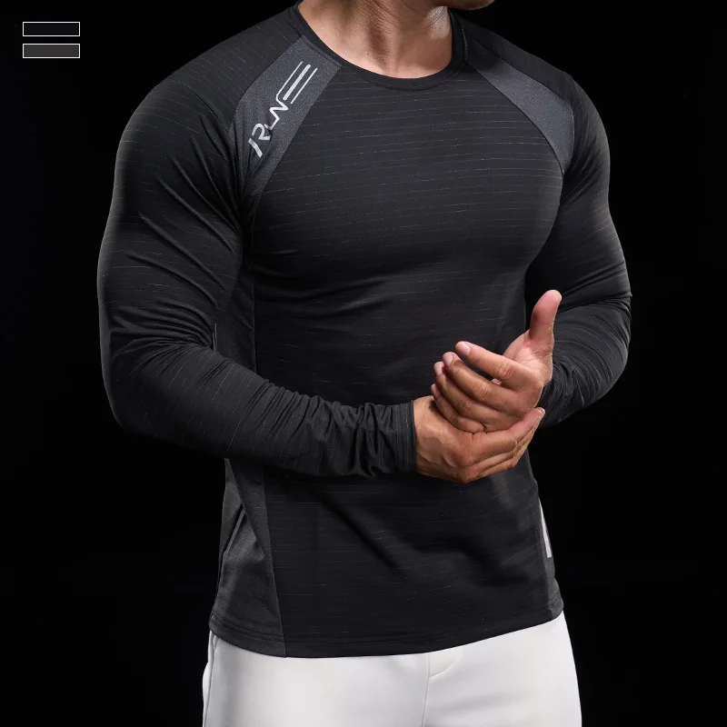 Men Running Fitness T Shirt Winter Compression Long Sleeve Elastic Quick Dry Comfort Sports Bodybuilding Training Shirts