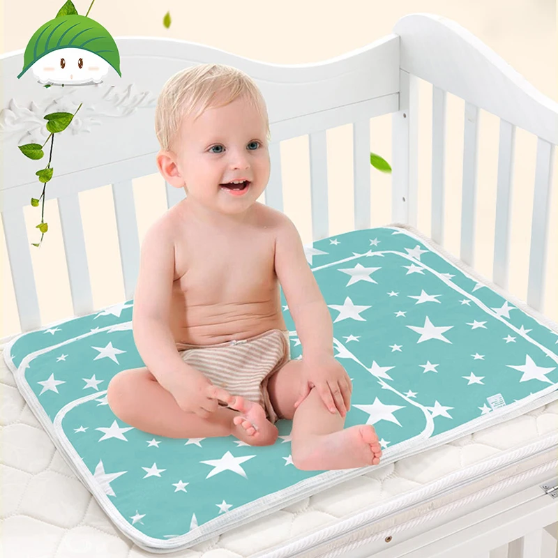 Baby Changing Mats Cover Reusable Baby Diaper Mattress Diaper for Newborn Cotten Waterproof Changing Pats Flool Play Mat 50x70cm