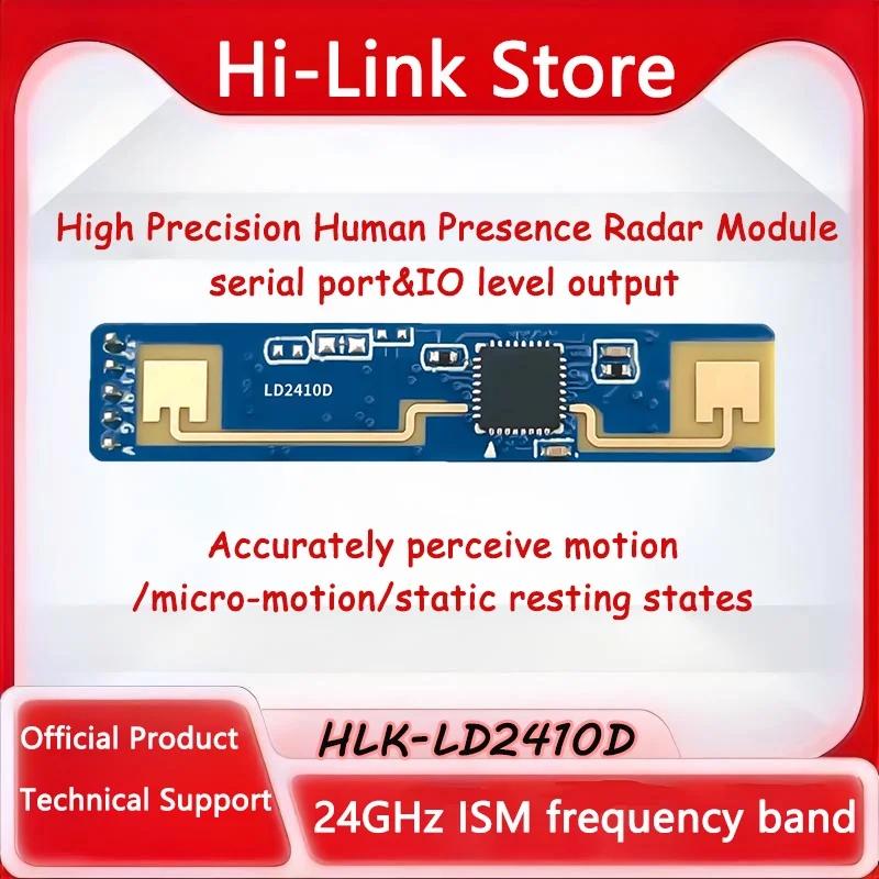 Kit de test HLK-LD2410D, module de capteur de présence humaine 24G, capteur radar à ondes millimétriques LD2410D, interrupteur de détection intelligent