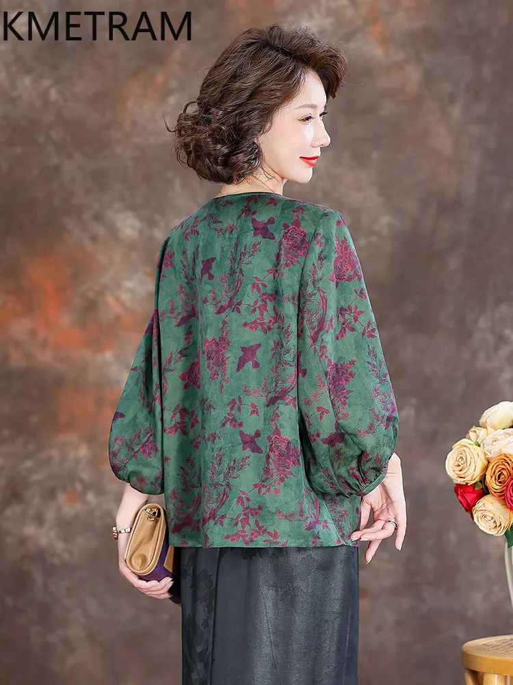 KMETRAM Women Silk T Shirt 100% Mulberry Silk Xiangyun Sha T Shirts High Quality Summer Tops Woman Clothes 2026 Футболка