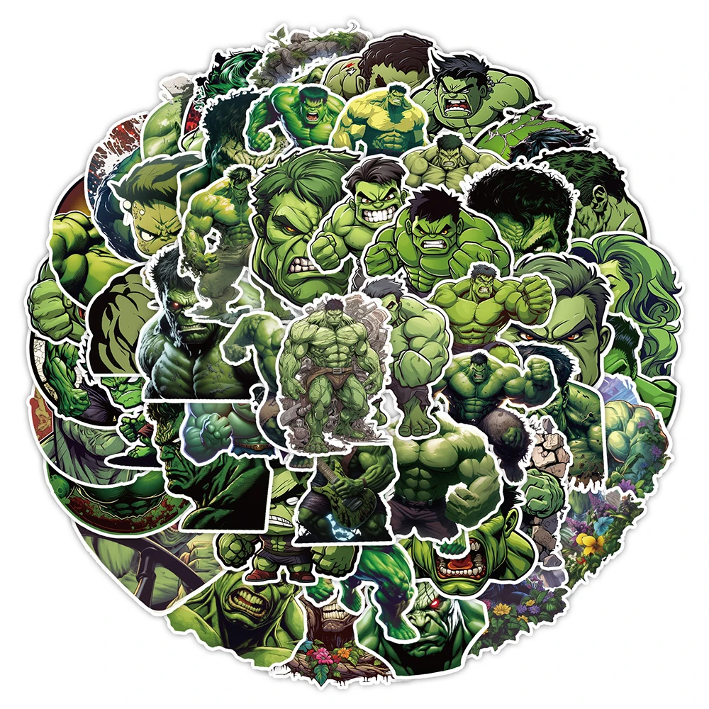 10/30/50pcs Disney Superhero Hulk Cartoon Stickers Cool Anime Vinyl Decal DIY Guitar Laptop Car Graffiti Sticker Fun for Kid Toy