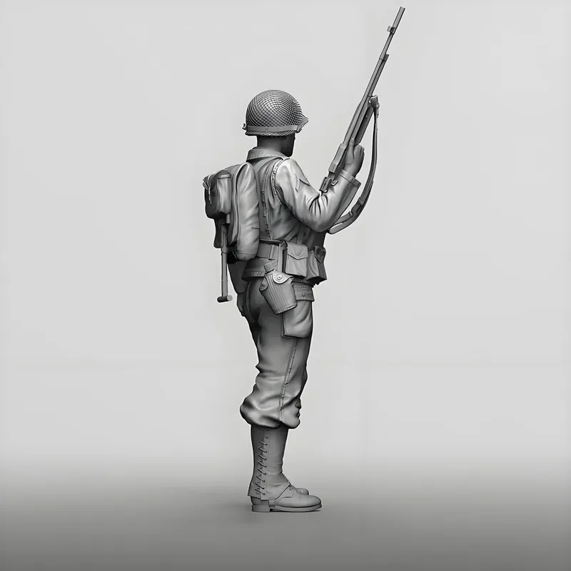 Figura de acción de soldado de artilugista Ii de la guerra mundial, Kit de modelo blanco de resina Gk, figura de soldado, temas militares sin montar y sin pintar, 1/16