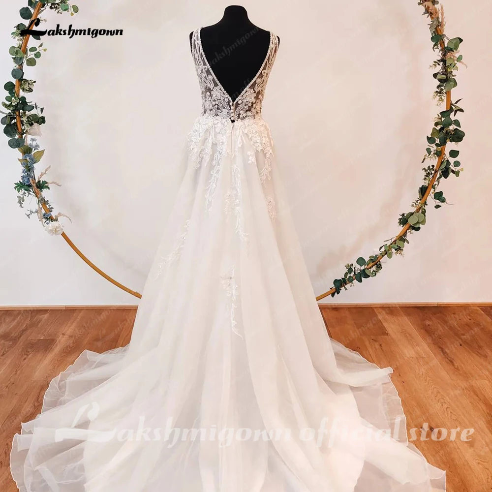 Lakshmigown Bride Beach abiti da sposa 2025 Vestidos Civil Women Boho abiti da sposa Off White Tulle abito da sposa