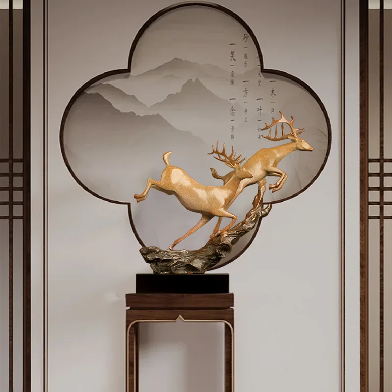 Koperen herten messing herten ornament, elanden ambachten huis woonkamer, entree wijnkast kantoor decoraties opening geschenken