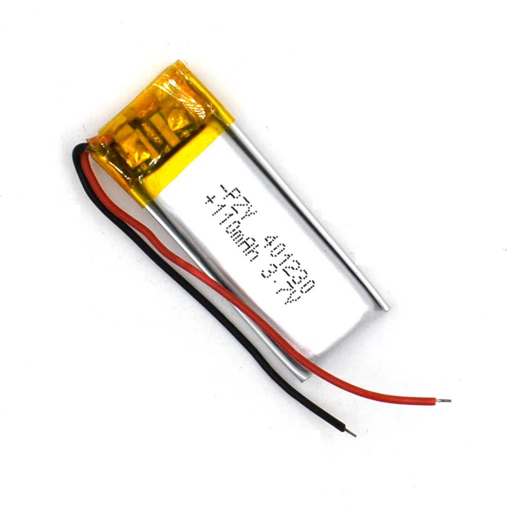 Yabaos 401230 3.7V 110mAh شحم ليثيوم بوليمر بطارية ليثيوم بوليمر قابلة للشحن ل MP3 GPS سماعة رأس بخاصية البلوتوث فيديو كاميرا على شكل قلم