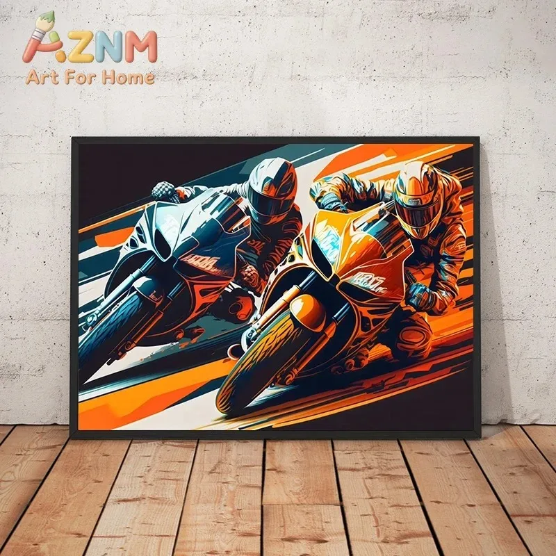 Motorcycle Sports Poster Picture Print Wall Art Car Canvas Painting Living Room Home Boy Girl Club Decoration Gifts No Framed