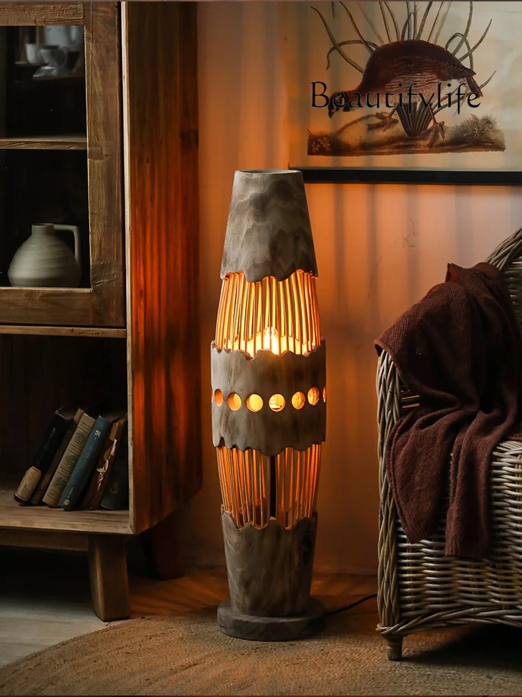 

Log hollow living room floor retro bedroom atmosphere fashion sofa decorative ornament