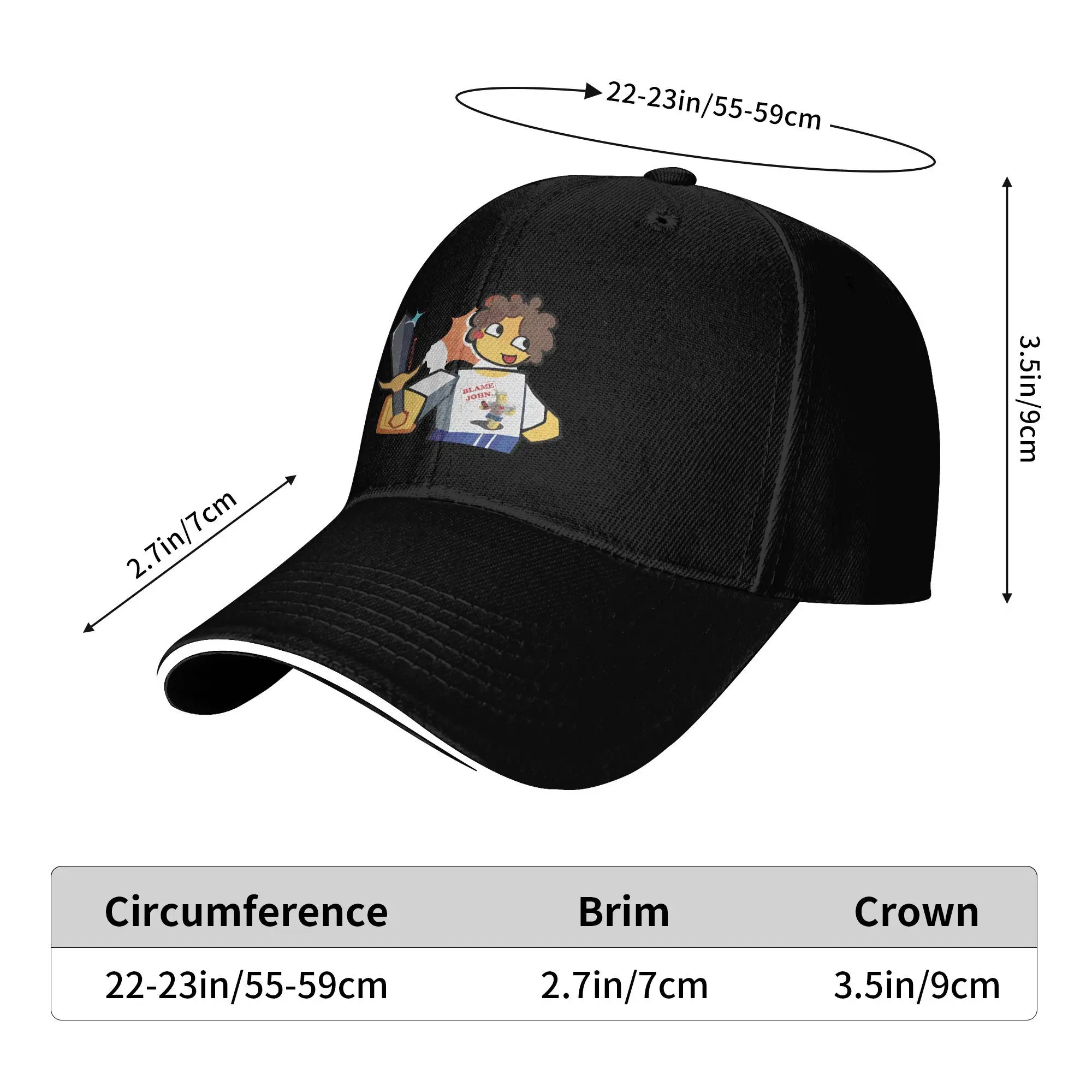 Blame John Forsaken Shedletsky Casual Baseball Cap  Hunting Camping Trucker Hat Summer Breathable Unisex-Teens y2k Snapback Cap