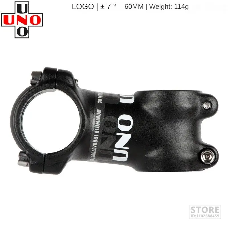 UNO Bike Stem 7 17 35 Degrees MTB Road Mountain  Handlebar  60/70/80/90/100/110/120/130mm Ultralight Silver Bicycle