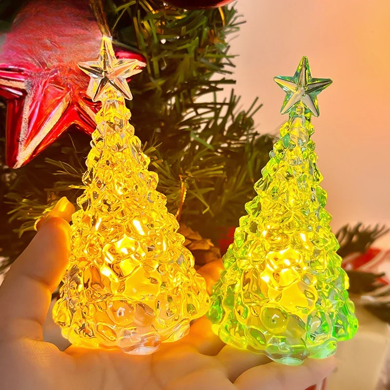 

Christmas Decorations Christmas Trees Xms Eve Gifts LED Candle Lights Tabletop Decorations Crystal Night Light Navidad 2024