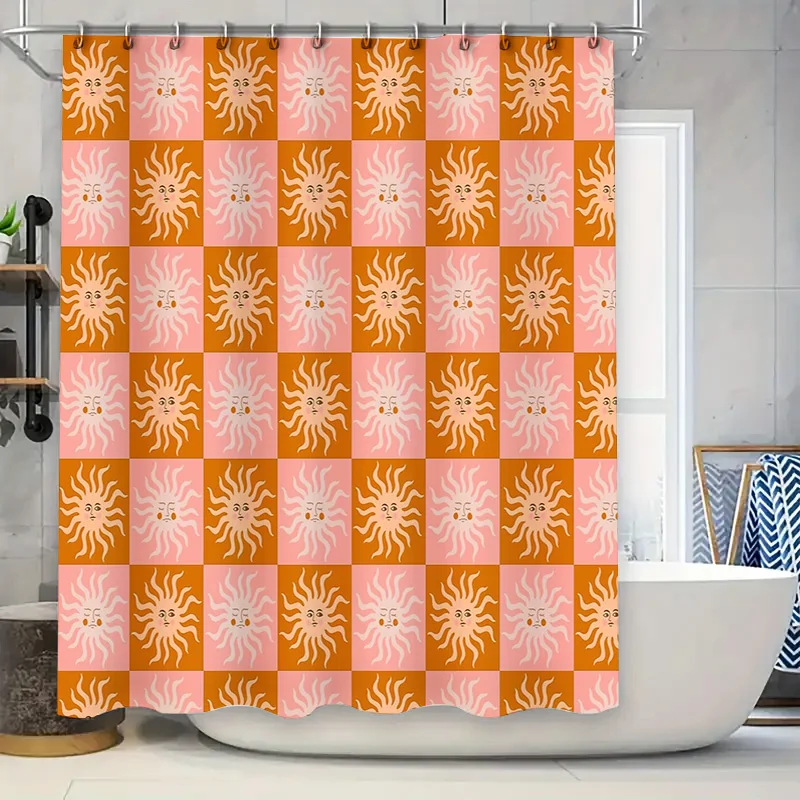 

Modern Abstract Shower Curtain Waterproof Farmhouse Bathroom Decor Set Vintage Pattern Fabric Backdrop Washable