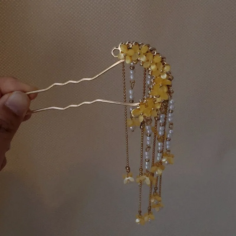 Oude Stijl Osmanthus Vloeiende Su Stap Schudden Haarspeld Hanfu Ma Mian Rok Qipao Opgerolde Haaraccessoires Hoofddeksels