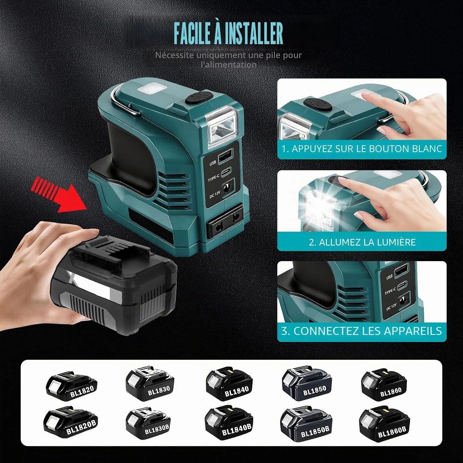 NEW 200W Power Inverter for Makita Bosch DW Milwaukee 18V Battery AC 220-230V Outlet USB QC3.0 PD Fast Charger Outdoor