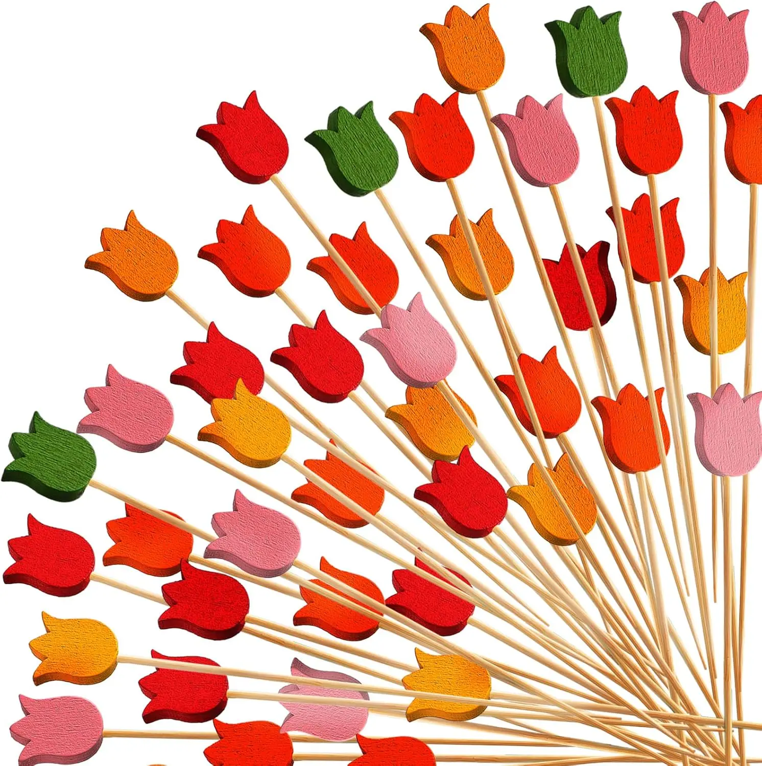 

200 Pcs Cocktail Picks Long Toothpicks for Appetizers summer Cocktail Skewers Disposable Fancy Bamboo Food Sticks for summer Spr