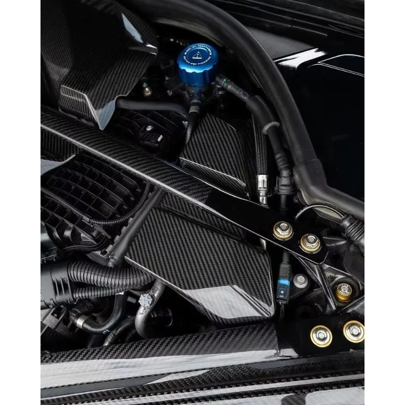 طقم داخلي لمقصورة المحرك مع غطاء بطارية من ألياف الكربون الجاف لـ BMWS M3G80 M4G82 يستبدل صندوق الصمامات على طراز OEM #6