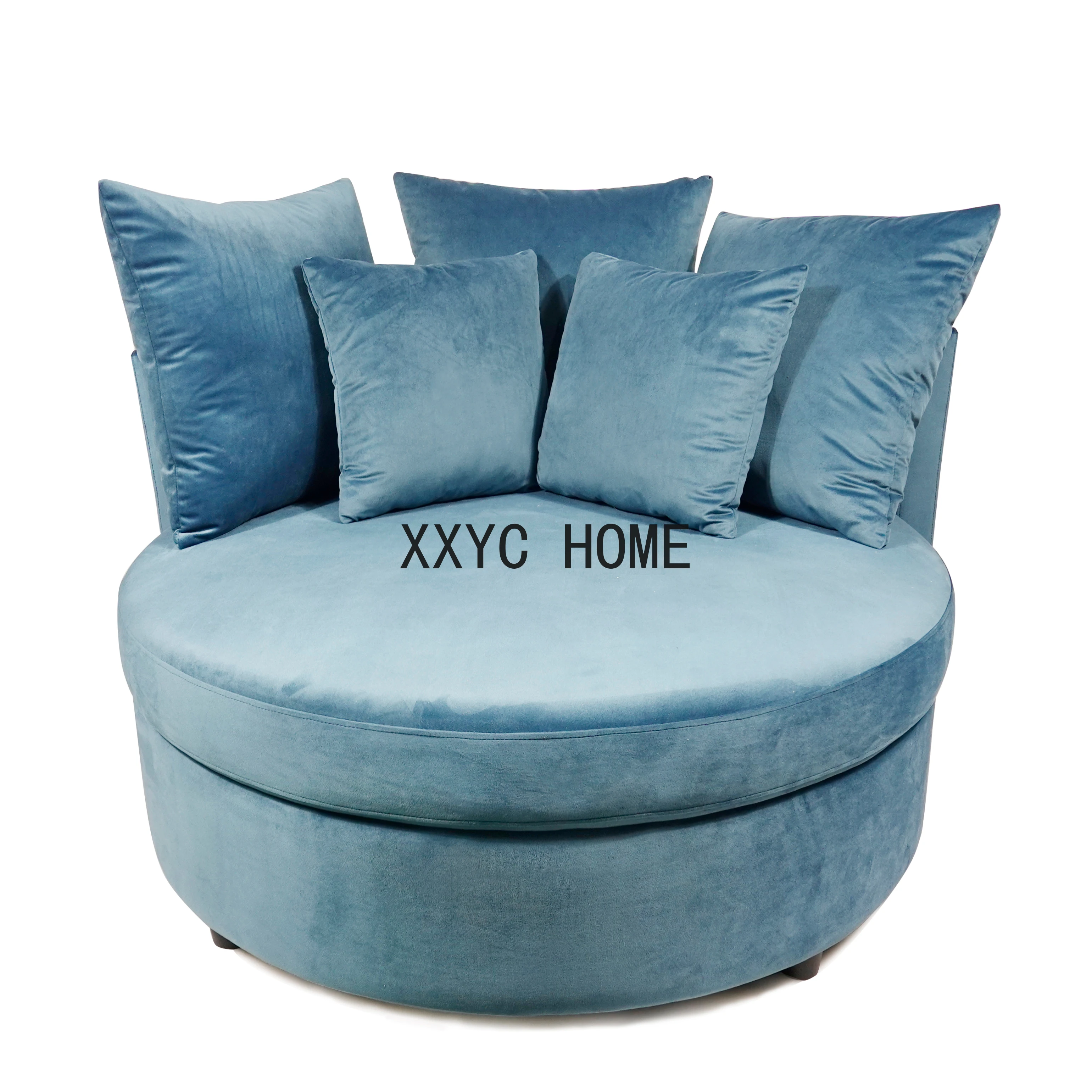 

Французская мебель, бархатный тканевый диван, роскошный круглый одноместный диван для гостиной